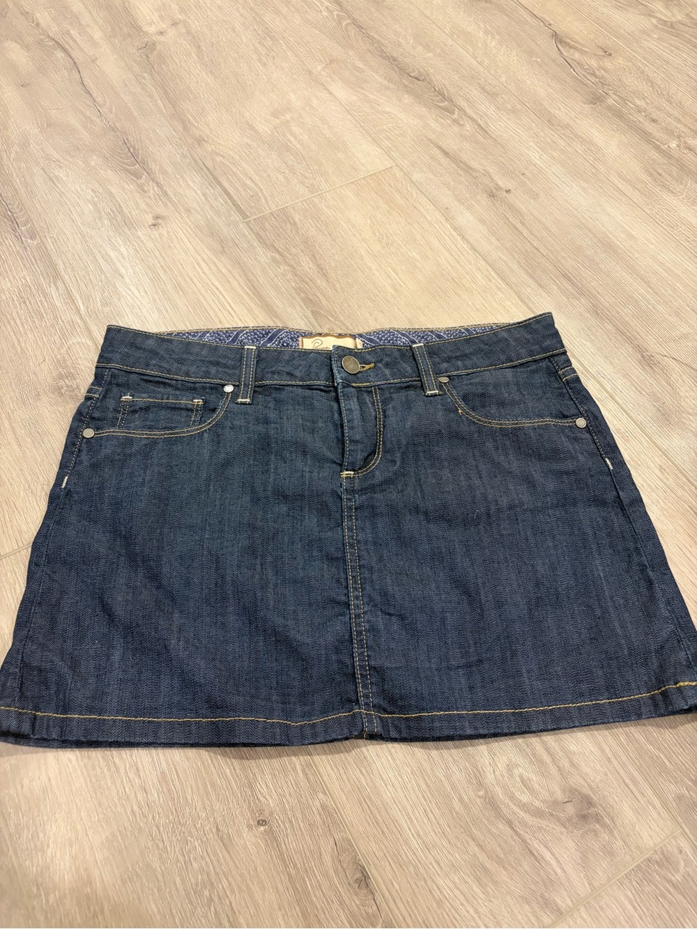 Paige Denim Mini Skirt - Dark Blue
